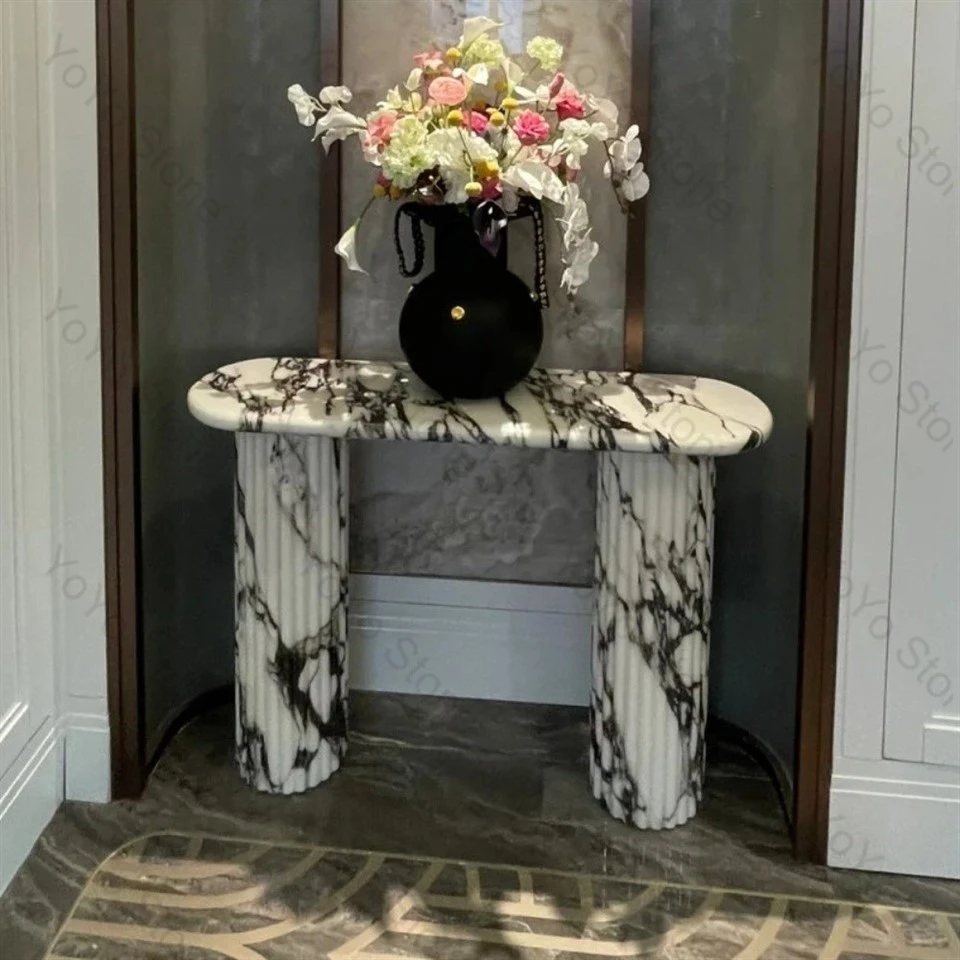 calacatta viola console table