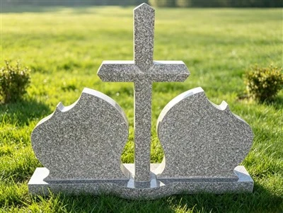 G664 Granit Cross Gravsten