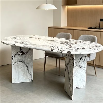 Hvid marmor spisebord