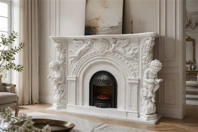 Hvid Marmor Fire Surround